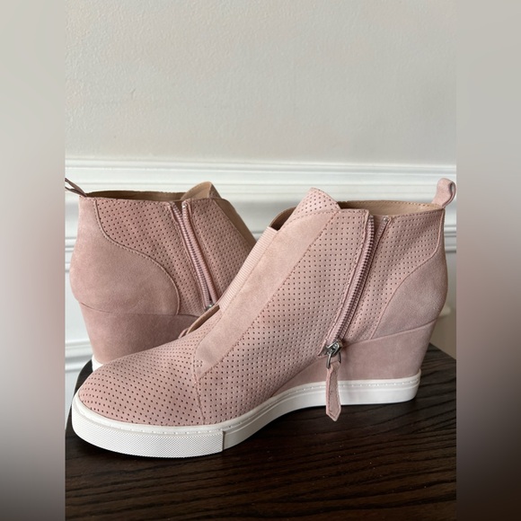 Linea Paolo Suede Platform Wedge Sneakers, Size 7 New - Picture 4 of 15